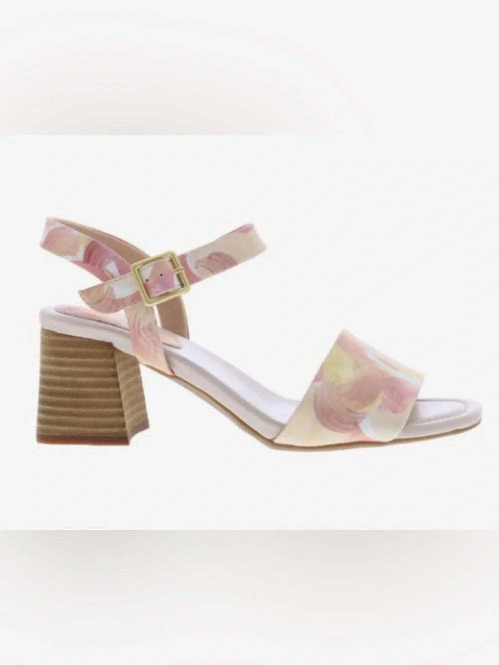 Rockport X Oh Joy! Collaboration Pink Multi Block Heel Sandal: Size 7.5